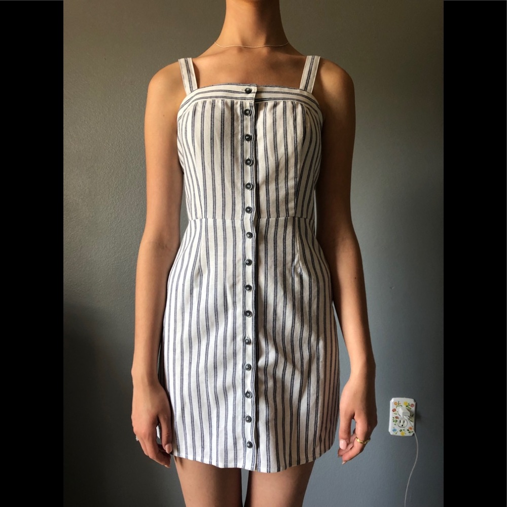 White and blue striped Ivy & Main dress